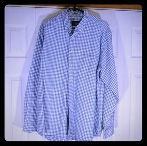 Eddie Bauer Blue & Checkered shirt 100% Wool